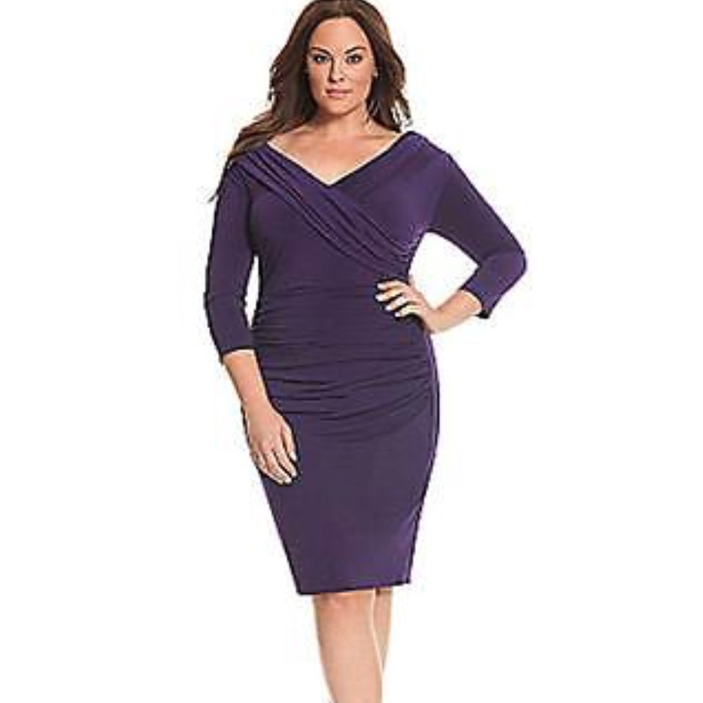 LB Control Tech Slimming Portrait Neck Dress Purpl